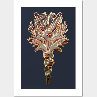 Occult Black & Gold Flower Bouquet of Hands Posters and Art